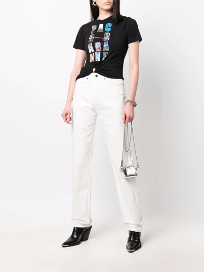 Shop Rabanne High-waisted Straight-leg Jeans In Weiss