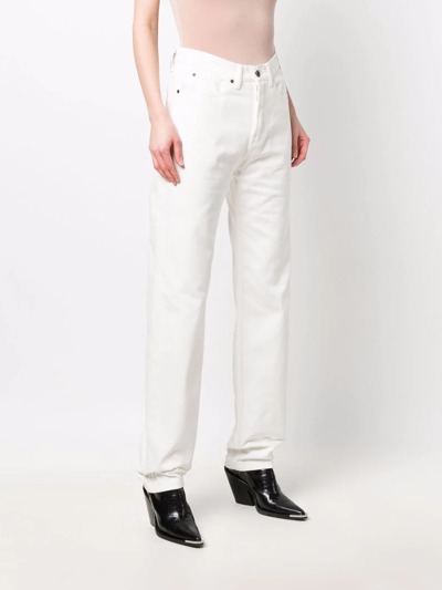 Shop Rabanne High-waisted Straight-leg Jeans In Weiss