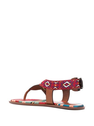 Shop Etro Open-toe Buckle-fastening Sandals In Braun