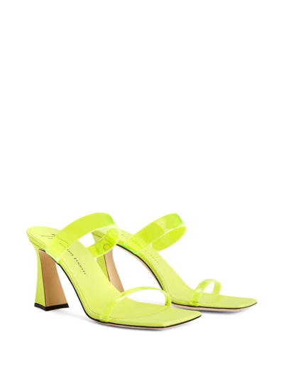 Shop Giuseppe Zanotti Flaminia Plexi Double-strap Sandals In Yellow