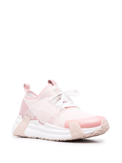 Moncler Lunarove Panelled Sneakers In Rosa