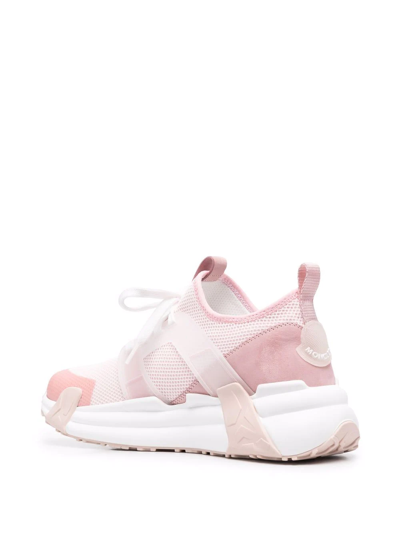 Moncler Lunarove Panelled Sneakers In Rosa
