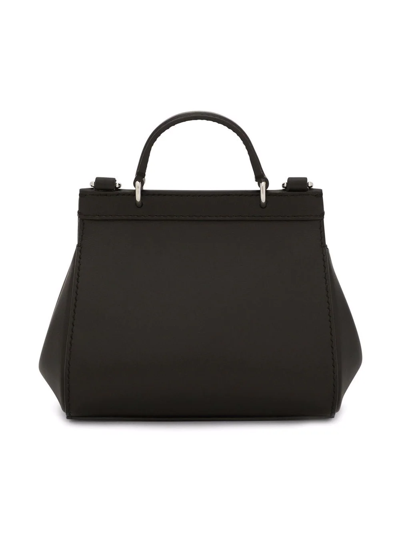 Shop Dolce & Gabbana Mini Sicily Studded Top-handle Bag In Black