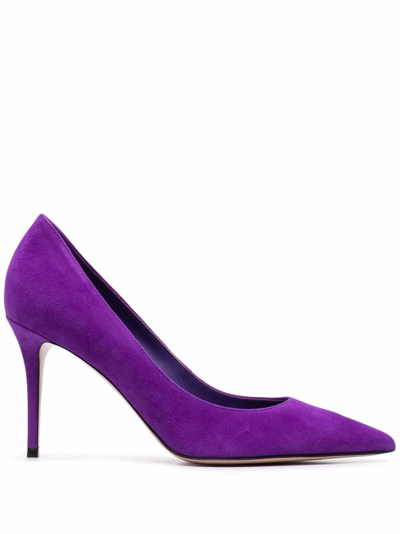 Shop Le Silla Eva Pointed-toe Pumps In Purple