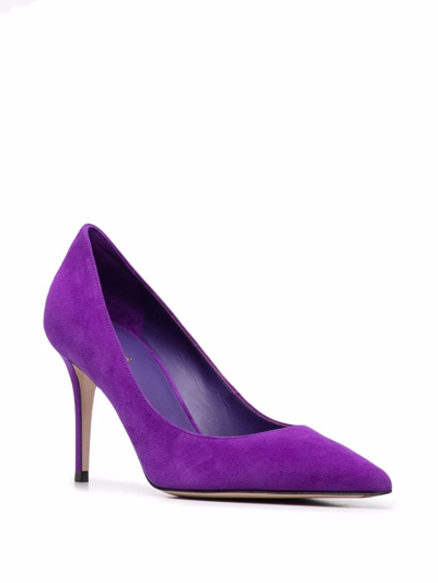 Shop Le Silla Eva Pointed-toe Pumps In Purple
