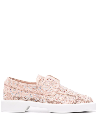 Shop Le Silla Yacht Leather Moccasins In Pink