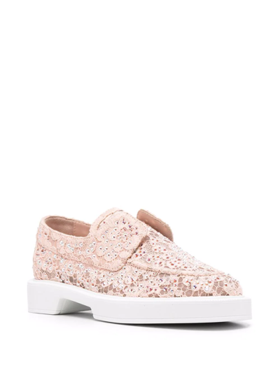 Le Silla Yacht Leather Moccasins In Pink