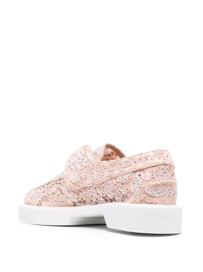 Shop Le Silla Yacht Leather Moccasins In Pink