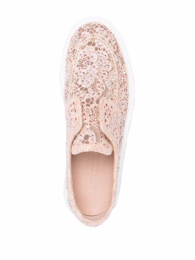 Shop Le Silla Yacht Leather Moccasins In Pink