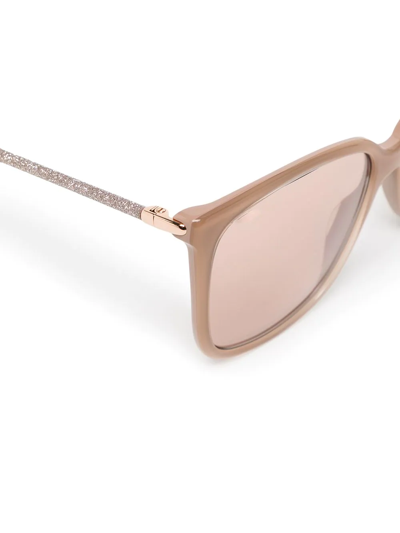 Shop Jimmy Choo Scilla Square-frame Sunglasses In Braun