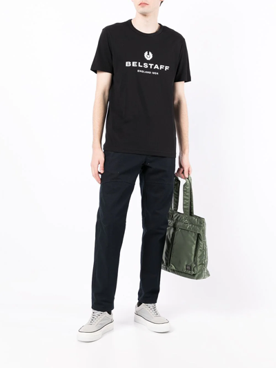 Shop Belstaff Logo-print Cotton T-shirt In Schwarz