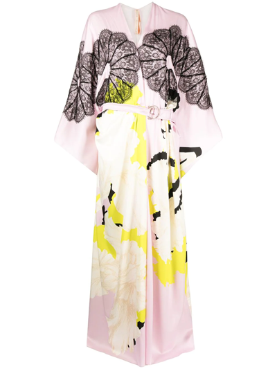 Shop Maria Lucia Hohan Lace-appliqué Flared Dress In Rosa