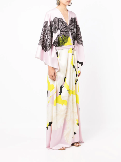 Shop Maria Lucia Hohan Lace-appliqué Flared Dress In Rosa