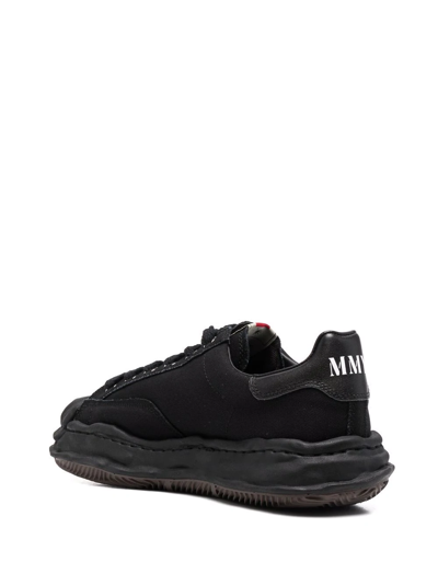 Miharayasuhiro Ridged-trim Low-top Sneakers In Schwarz