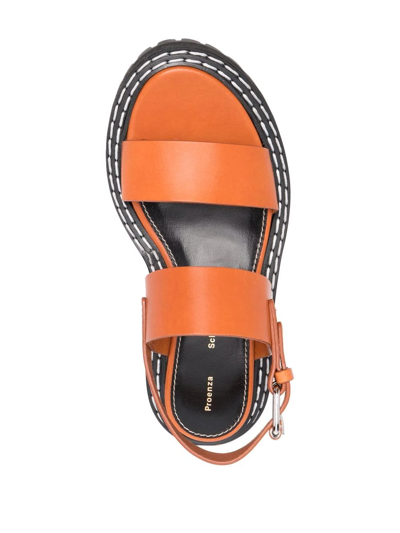 Shop Proenza Schouler Lug-sole Leather Sandals In Orange