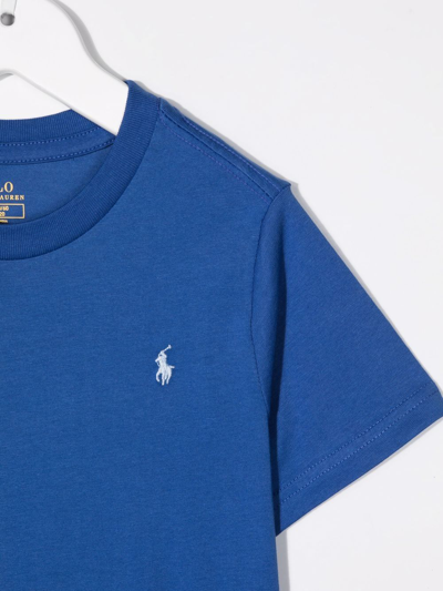 Shop Ralph Lauren Embroidered-logo T-shirt In Blue