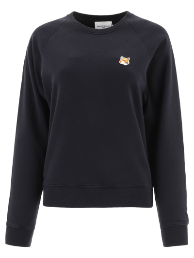 Shop Maison Kitsuné "fox Head" Sweatshirt In Black  