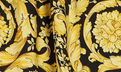 Shop Versace Mixed Media Cotton Dress In 6w010 Bianco Nero Oro
