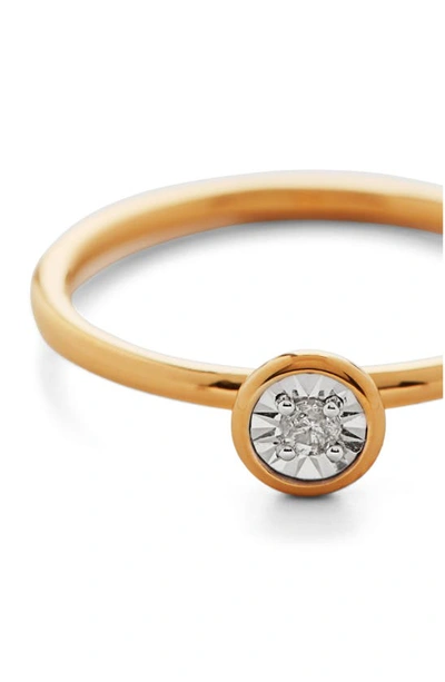 Shop Monica Vinader Essential Diamond Ring In Gold