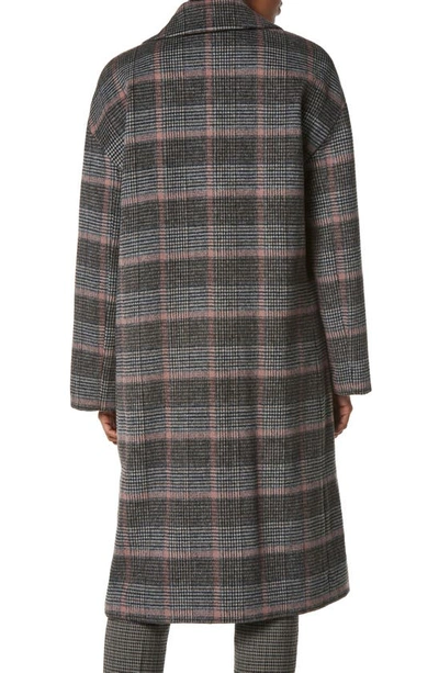 Shop Andrew Marc Casma Plaid Wool Blend Coat In Plaid Pink