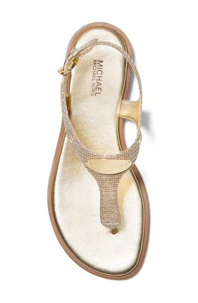 Shop Michael Michael Kors 'plate' Thong Sandal In Pale Gold/ Gold