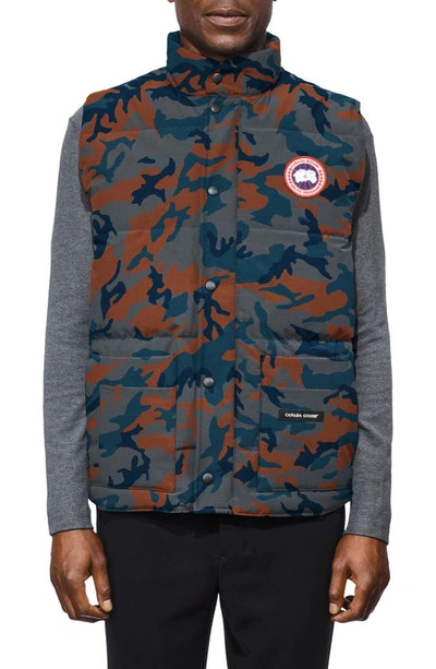 Shop Canada Goose Freestyle Trim Fit Down Vest In Classic Camo/ Rust