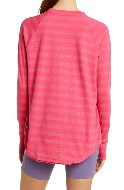 Shop Zella Relaxed Long Sleeve T-shirt In Pink Atomic