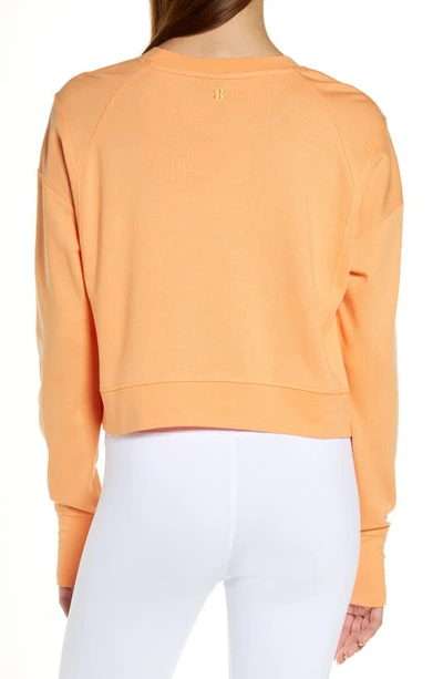 Shop Sweaty Betty After Class Cotton Blend Crop Sweatshirt In Spring Orange