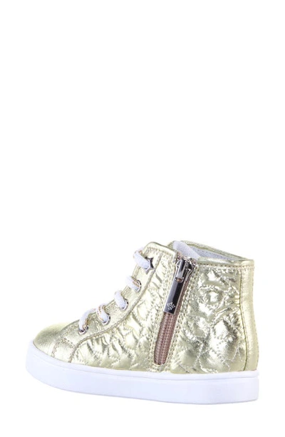Shop Nina Emaline Quilted Sneaker In Platino Metallic Nylon