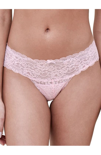 Shop Skarlett Blue 'obsessed' Lace Thong In Chiffon / White