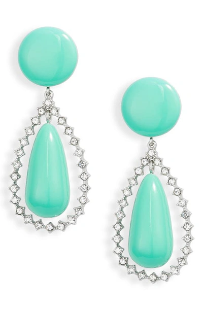 Shop Lele Sadoughi Crystal Teardrop Earrings In Pistachio