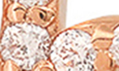 Shop Bychari Zodiac Diamond Stud Earrings In 14k Rose Gold - Capricorn