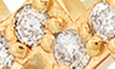 Shop Bychari Zodiac Diamond Stud Earrings In 14k Yellow Gold - Aquarius