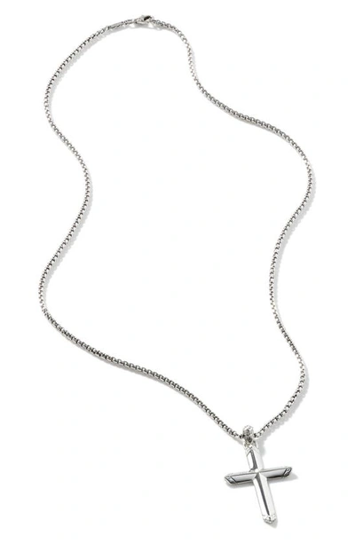 Shop John Hardy Classic Chain Cross Pendant Necklace In Silver