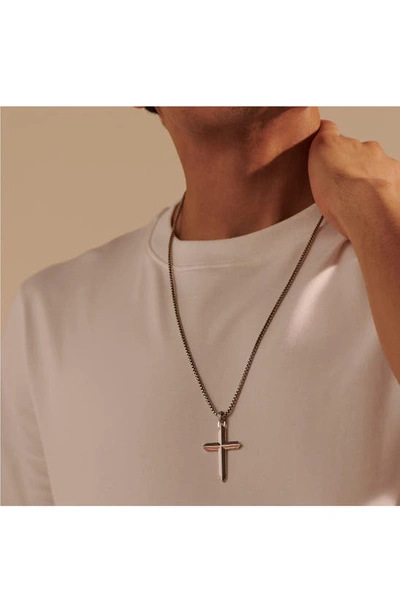 Shop John Hardy Classic Chain Cross Pendant Necklace In Silver