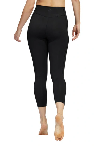 Shop Adidas Originals Yoga Studio High Waist Stretch Recycled Polyester 7/8 Leggings In Black