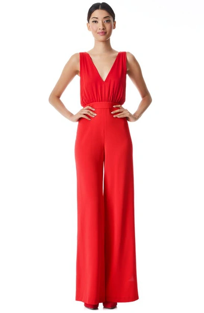 Shop Alice And Olivia Alice & Olivia Gale Jumpsuit In Bright Poppy