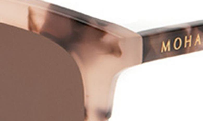 Shop Mohala Eyewear Keana 54mm Low Bridge Medium Width Polarized Square Sunglasses In Cherry Blossom Tortoise