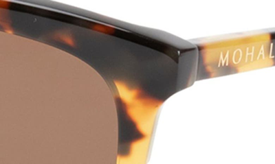 Shop Mohala Eyewear Keana 54mm Low Bridge Medium Width Polarized Square Sunglasses In Lilikoi Tortoise