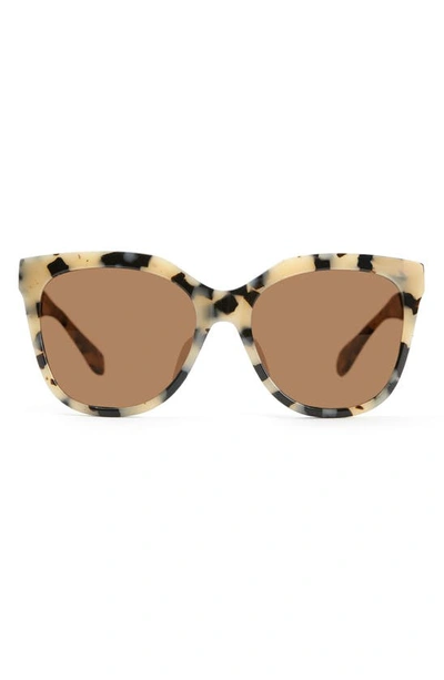 Shop Mohala Eyewear Pikake 55mm Medium Bridge Medium Width Polarized Cat Eye Sunglasses In Coco Tortoise
