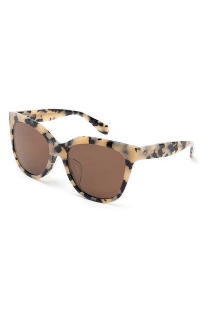 Shop Mohala Eyewear Pikake 55mm Medium Bridge Medium Width Polarized Cat Eye Sunglasses In Coco Tortoise