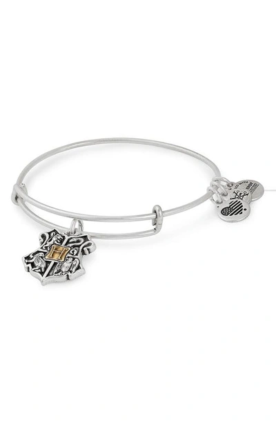 Shop Alex And Ani Harry Potter™ Hogwarts™ Adjustable Wire Bangle In Two-toned