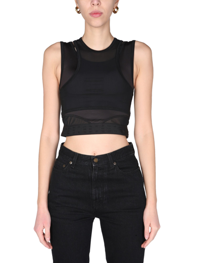 Shop Mcq By Alexander Mcqueen "panelled Sport" Top In Black