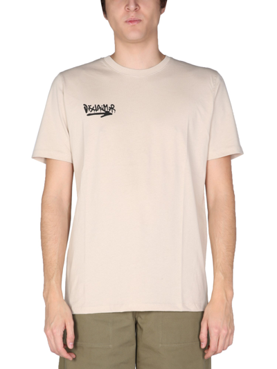 Shop Disclaimer T-shirt With Logo Print In Beige