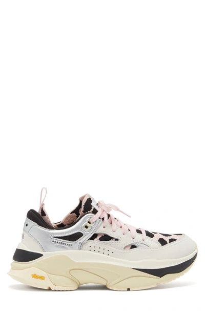 Shop Brandblack Saga Sneaker In White/silver/leopard/pink