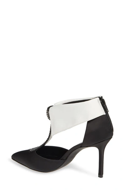 The Adella Tie Pump In Black Satin