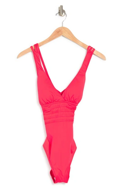 Shop La Blanca Island Goddess Criss-cross Back One-piece Swimsuit In Watermelon