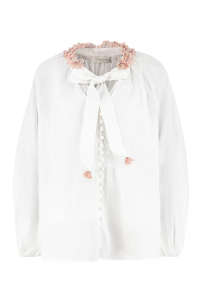 Shop Zimmermann Postcard Cotton Blouse In White