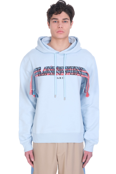 Shop Lanvin Curb Sweatshirt In Cyan Cotton