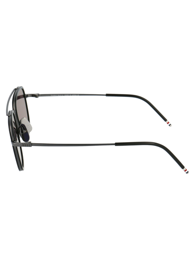 Shop Thom Browne Tb-800 Sunglasses In Black Iron-blackw/dark Grey- Silver Mirror - Ar